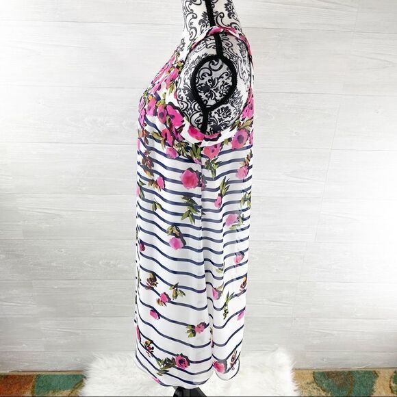 Betsey Johnson Striped Floral Halter Sheath Dress - Picture 4 of 7